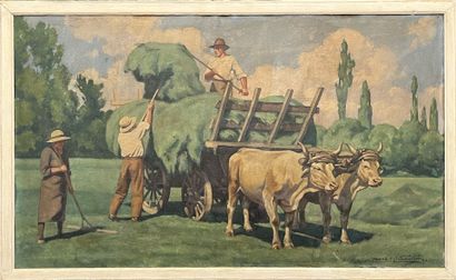 René MICHAULT (20th)
Harvest day
Oil on card...