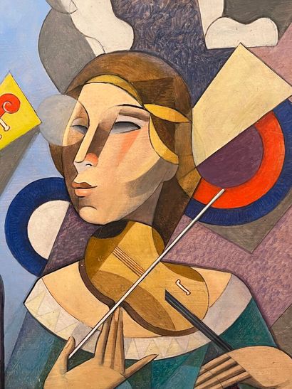 Bela DE KRISTO (1920-2006)
Duo of musicians
Oil...