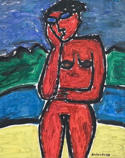 Christian DURIAUD (1944)
Red nude,1980
Oil...