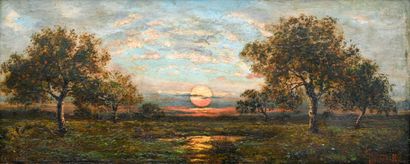 FRENCH SCHOOL, late 19th century
Landscape,...