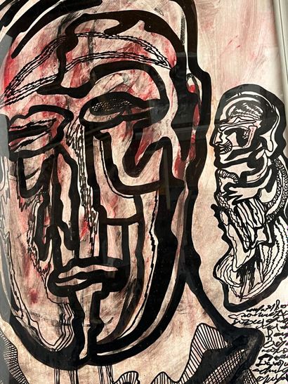 Michel BATLLE (1946)
Portrait 
Mixed media...
