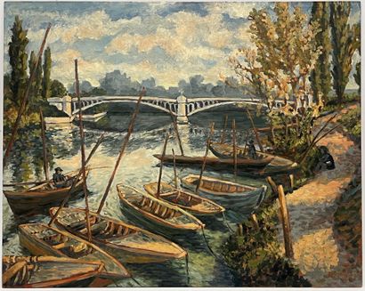 Antoine BOGEY (1943)
Boats on the Garonne
Oil...
