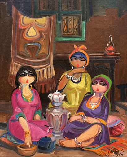 Shakir AL-ALOUSI (1962)
Women at tea
Oil...