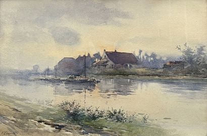 Ferdinand COENRAETS (1860-1939)
Barges
Watercolor...