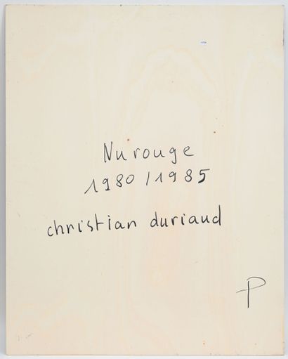 Christian DURIAUD (1944)
Red nude,1980
Oil...