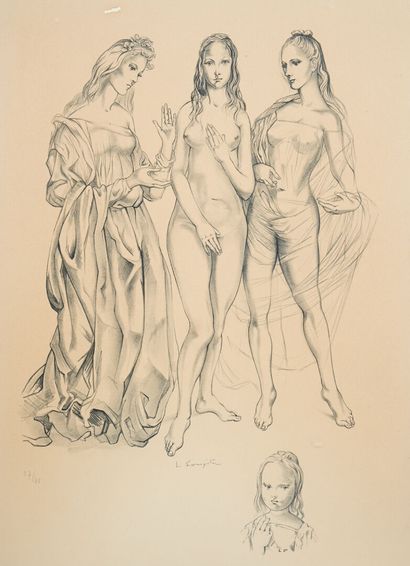 Léonard FOUJITA (1886-1968)
Les trois grâces
Lithograph...