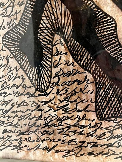 Michel BATLLE (1946)
Portrait 
Mixed media...