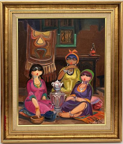 Shakir AL-ALOUSI (1962)
Women at tea
Oil...