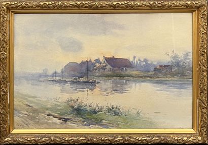 Ferdinand COENRAETS (1860-1939)
Barges
Watercolor...