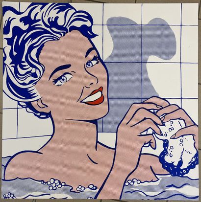 After Roy LICHTENSTEIN 
Woman in bath 
Color...