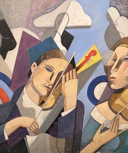 Bela DE KRISTO (1920-2006)
Duo of musicians
Oil...