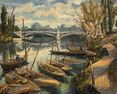 Antoine BOGEY (1943)
Boats on the Garonne
Oil...
