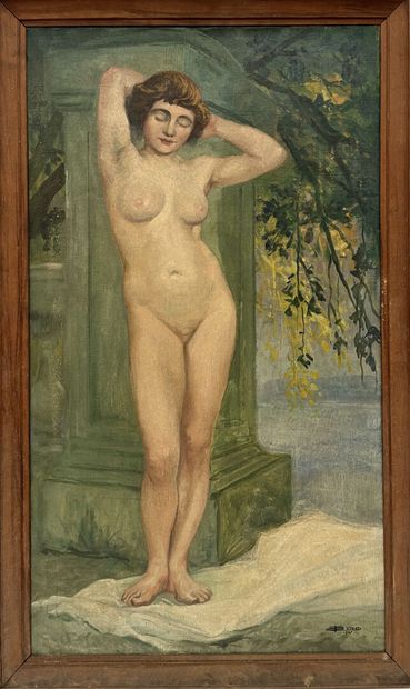 L. BOUDET 20th century
Standing nude
Oil...