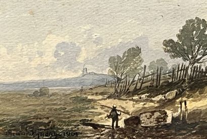 Armand GUÉRY (1850-1912)
Animated landscape
Watercolor...