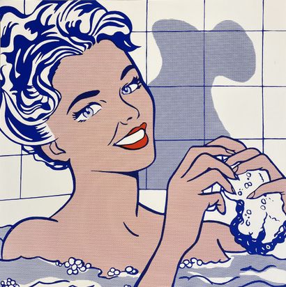 After Roy LICHTENSTEIN 
Woman in bath 
Color...