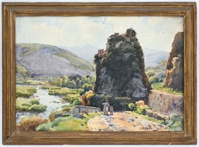 Alfred BERGIER (1881-1971) 
Bords de la Durance...