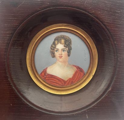 Ensemble de cinq miniatures diverses XIXe,...
