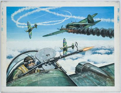 Francis BERGESE (1941)
Combat aérien
Gouache...