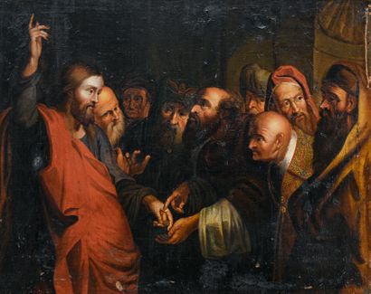 ECOLE DU NORD XVIIIe
Jesus et les pharisiens
Huile...