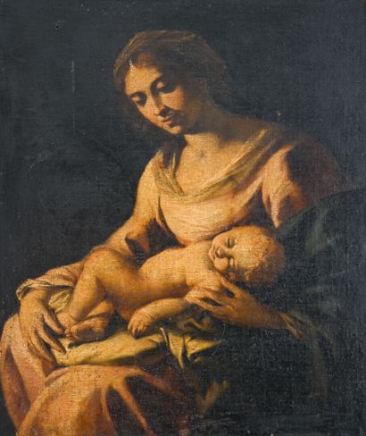 ECOLE ITALIENNE XVIIe
Vierge à l'Enfant
Huile...