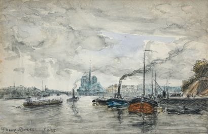 FRANK-BOGGS (1855-1926)
Paris, péniches sur...