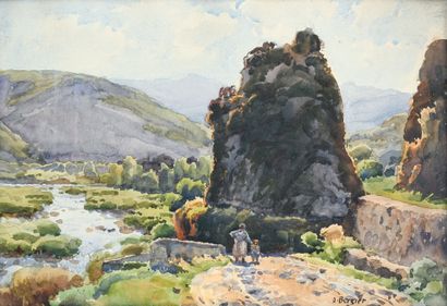 Alfred BERGIER (1881-1971) 
Bords de la Durance...