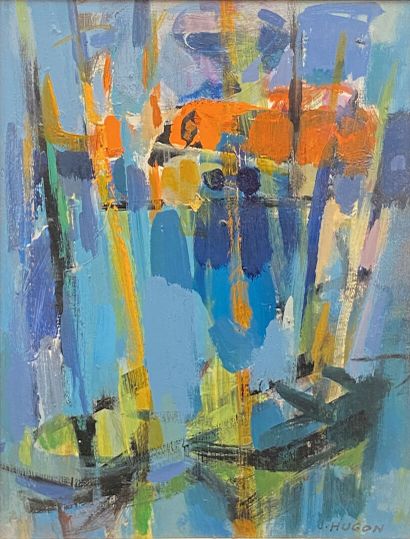 Jean HUGON (1919-1990)
Cabanes à l'étang
Oil...