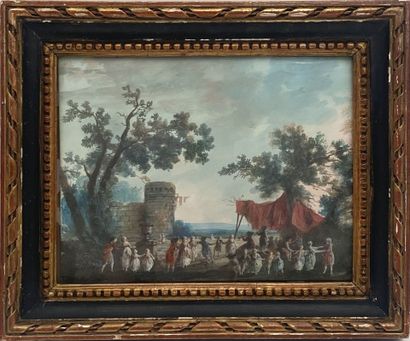 18th century FRENCH SCHOOL
Farandole 
Watercolour...