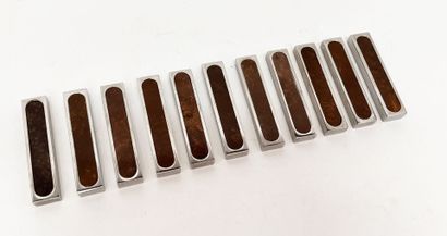 Suite of eleven knife-holders in chromed...