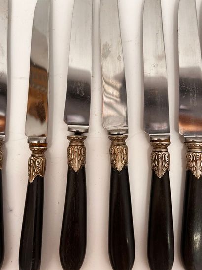 Suite of twelve knives and twelve cheese...