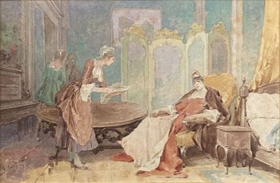 Gabriel BERINGUIER (1842-1913)
Interior
Watercolor,...