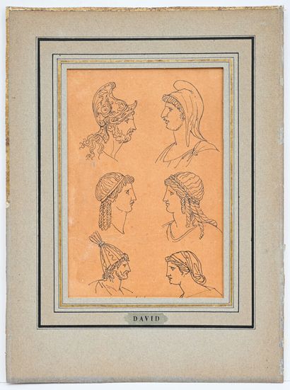 After Jacques-Louis DAVID
Study of Faces:...