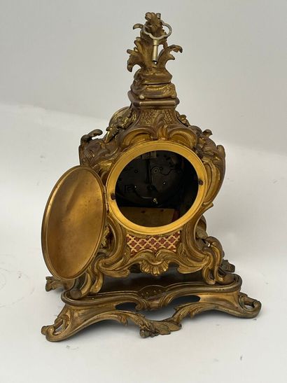 Gilt bronze mantelpiece, movement and dial...