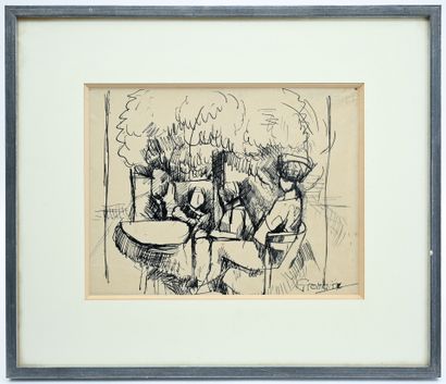 Marcel GROMAIRE (1892-1971)
At the café terrace
Ink...
