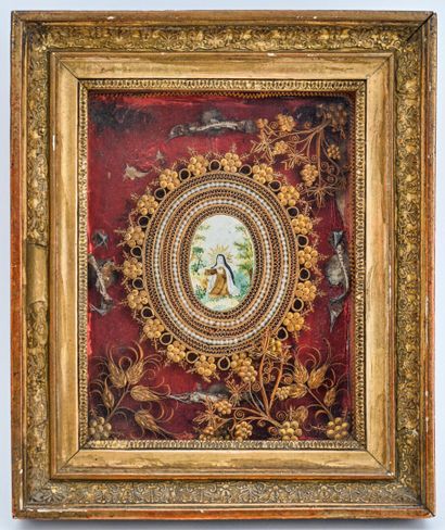 Reliquary-paperolles frame
In a stuccoed...