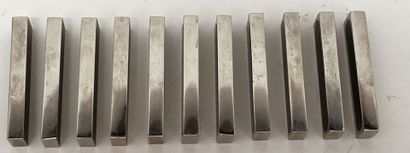 Suite of eleven knife-holders in chromed...