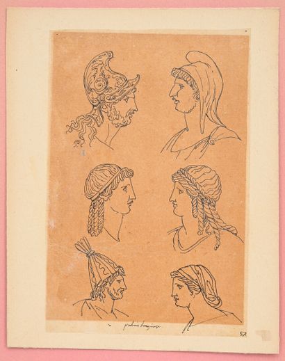 After Jacques-Louis DAVID
Study of Faces:...