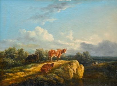 Attributed to Henry MILBOURNE
Pastoral scene
Oil...