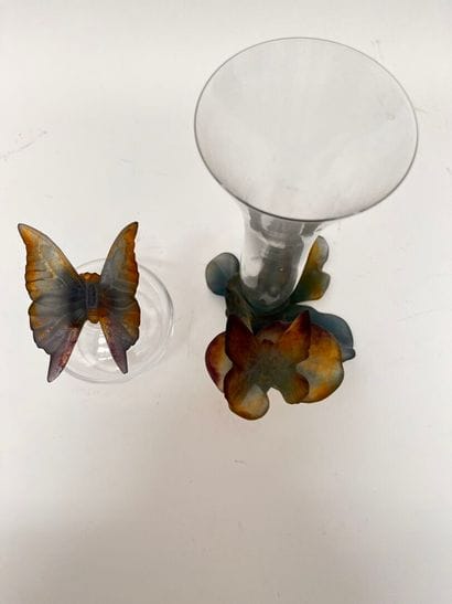 DAUM FRANCE
Vase soliflore and bottle with...
