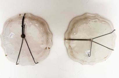 MOUSTIERS
Two earthenware drageoirs with...