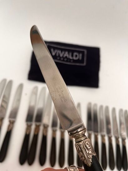 Suite of twelve knives and twelve cheese...