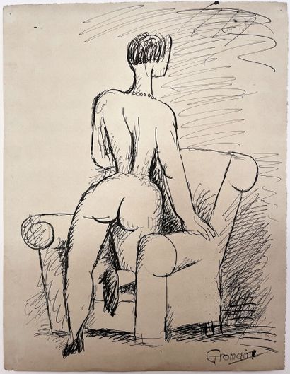 Marcel GROMAIRE (1892-1971)
Nude in an armchair
Ink...