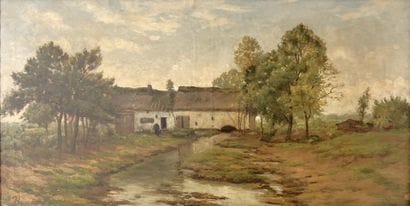 Théodore BARON (1840-1899)
The farm at Furfan
Oil...