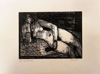 Marcel GROMAIRE (1892-1971)
Nude with rose
Etching...
