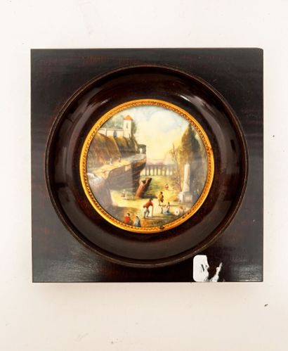 Set of five 19th-century miniatures, some...