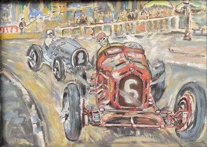 20th century CATALAN SCHOOL
The car race
Oil...
