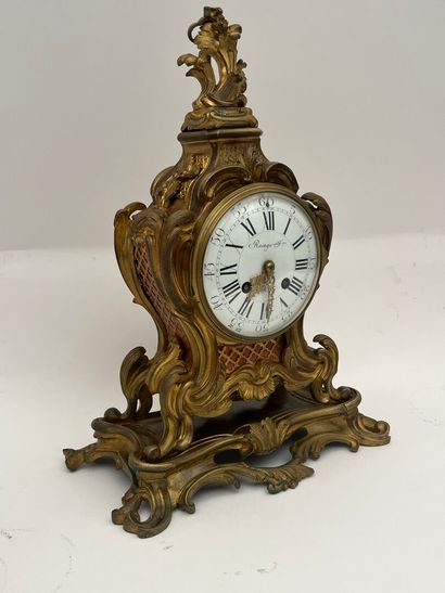 Gilt bronze mantelpiece, movement and dial...
