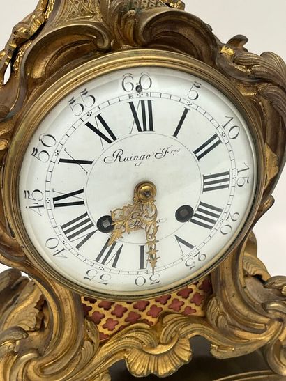 Gilt bronze mantelpiece, movement and dial...