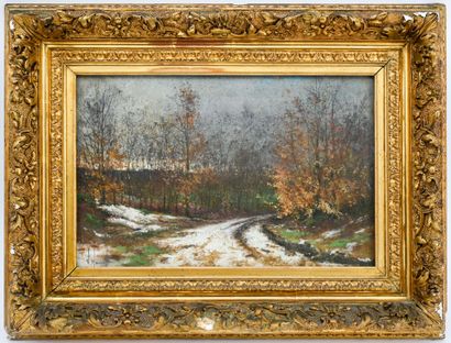 FRENCH SCHOOL, 19th century
Snowy undergrowth.
Pastel...