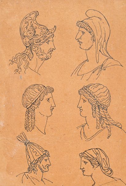 After Jacques-Louis DAVID
Study of Faces:...